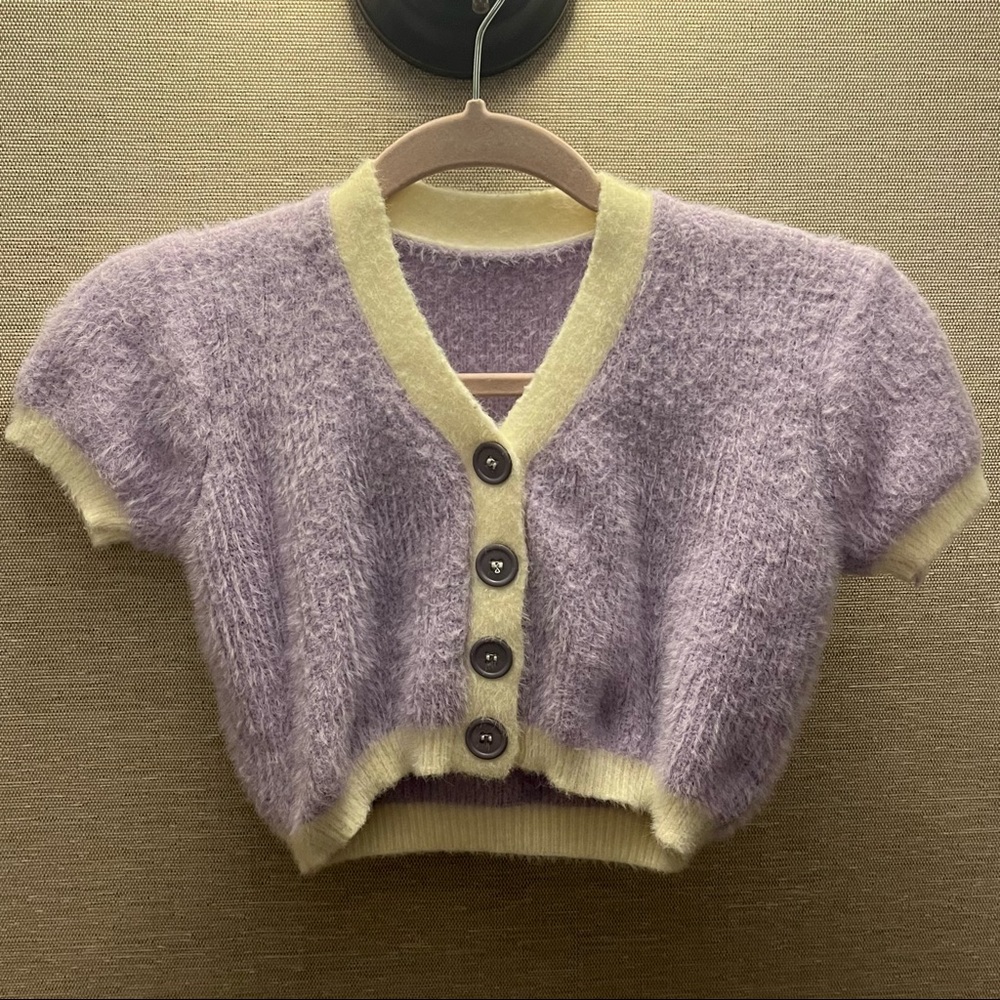 Y2K Purple Fluffy Top.